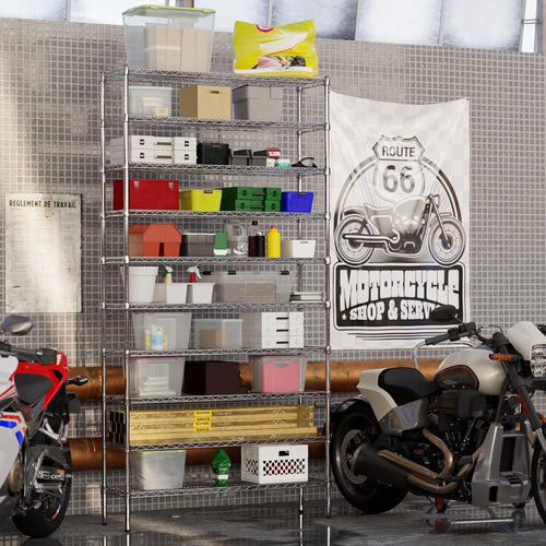 14" Deep x 48" Wide x 96" Height Wire Shelving Kit | 10-Tier | NSF Commercial Storage Rack Unit