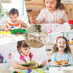 GITAWUSA Toddler Table and Chair Set for Ages 3-8, Adjustable Kids Table and Chairs for Reading,Drawing, Eating, Children Activity Table with Graffiti Tabletop for Daycare/Classroom/Home/Preschool