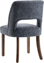 VKNOW Wooden Dining Chairs Set of 4, Modern Fabric Upholstered Dining Room Chair Kitchen Chairs, Farmhouse Dinner Chair for Kitchen Dining Room, Navy