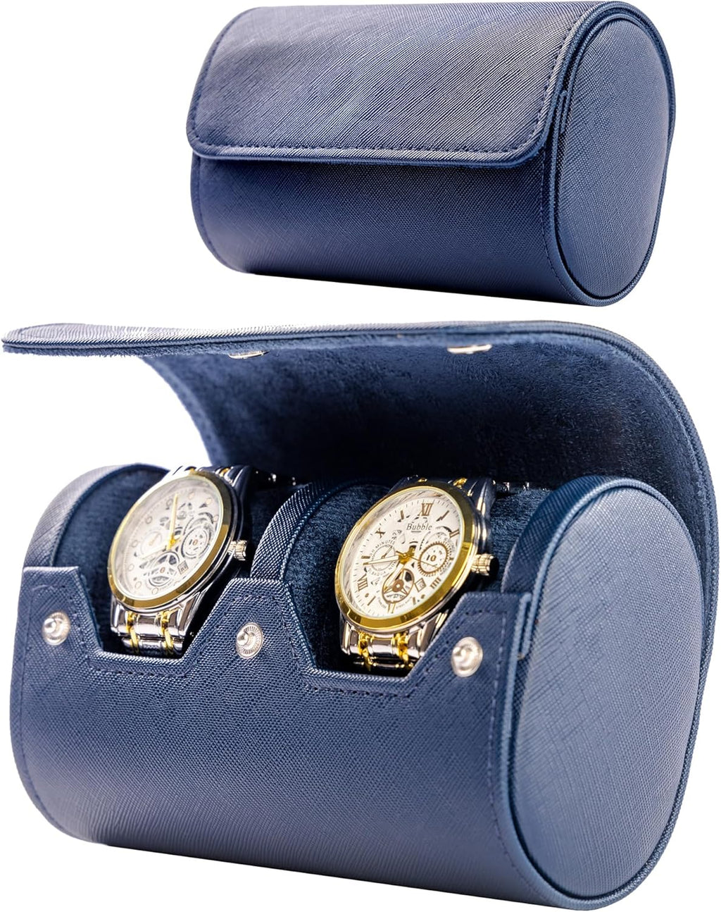 MR.OKAY 2 Watch Travel Case -Premium Leather With Perfect Texture.(Watch Carrying Or Organizer For Storage And Display). Mens for Handcrafted by Craftsmen.