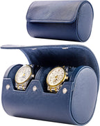 MR.OKAY 2 Watch Travel Case -Premium Leather With Perfect Texture.(Watch Carrying Or Organizer For Storage And Display). Mens for Handcrafted by Craftsmen.