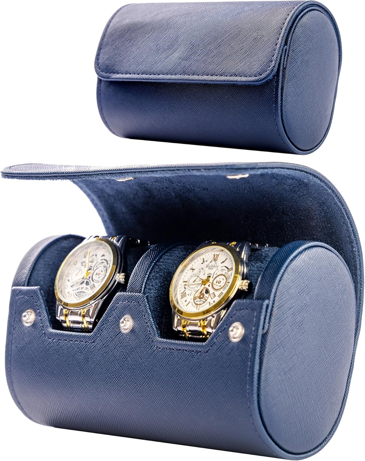 MR.OKAY 2 Watch Travel Case -Premium Leather With Perfect Texture.(Watch Carrying Or Organizer For Storage And Display). Mens for Handcrafted by Craftsmen.