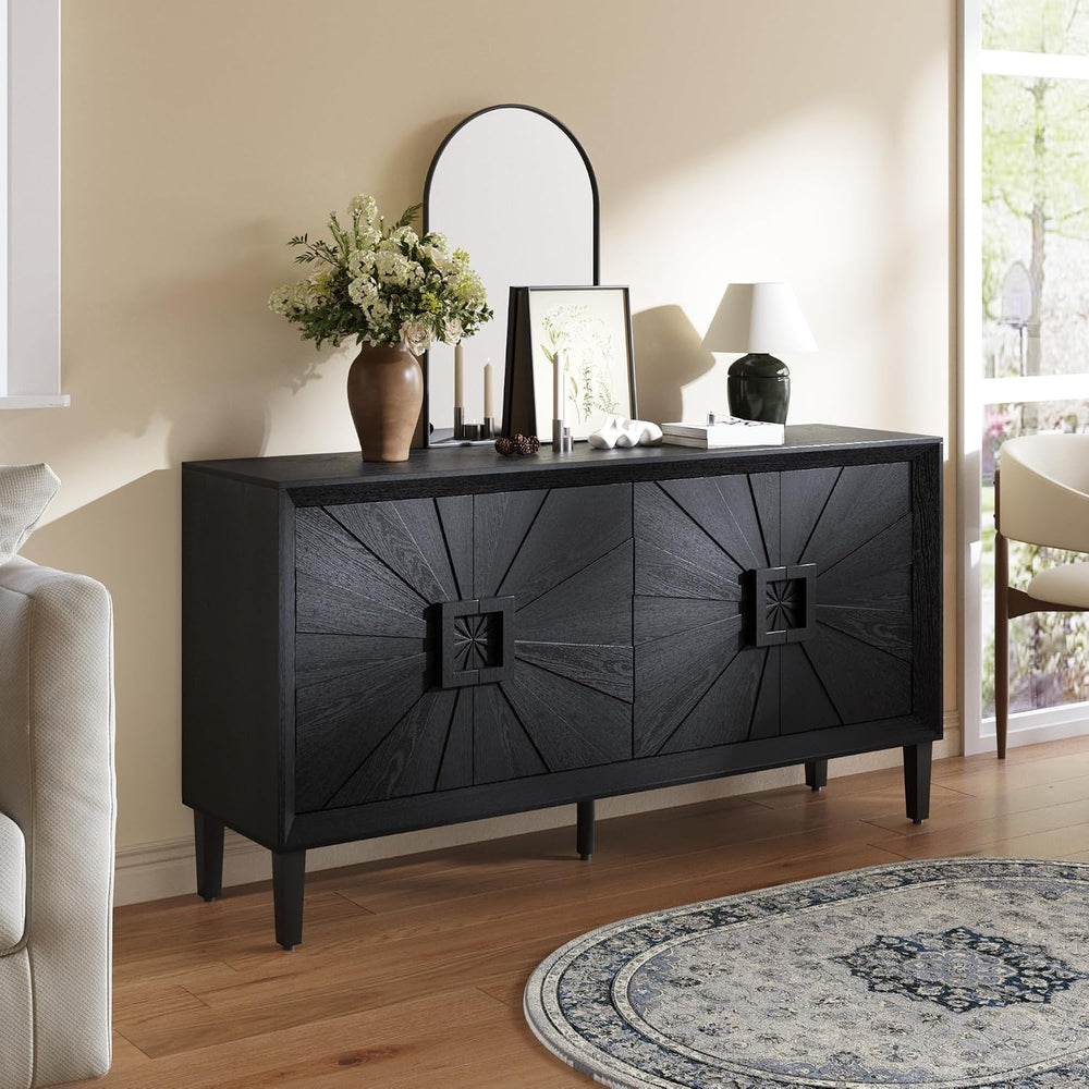 Farmhouse Storage Cabinet, Heavy-Duty TV Stand with Adjustable Shelves, Pantr...