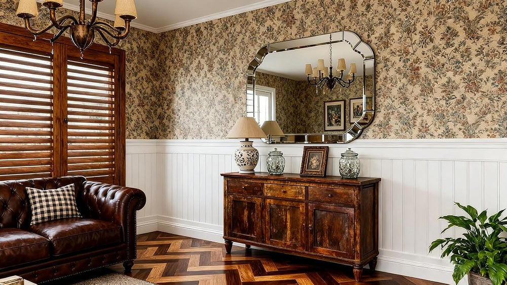 47.2" x 31.5" Large Entry Mirror, Wall Mounted Arched Mirror with D...