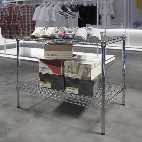 24" Deep x 36" Wide x 27" Height Wire Shelving Kit | 2-Tier | NSF Commercial Storage Rack Unit
