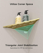 DAYONE Corner Shower Shelf Gold 2 Pack 10", Bathroom Corner Shower Organizer Shelf for Tiled Wall, SUS304 Stainless Steel Recessed Organizer Shelves