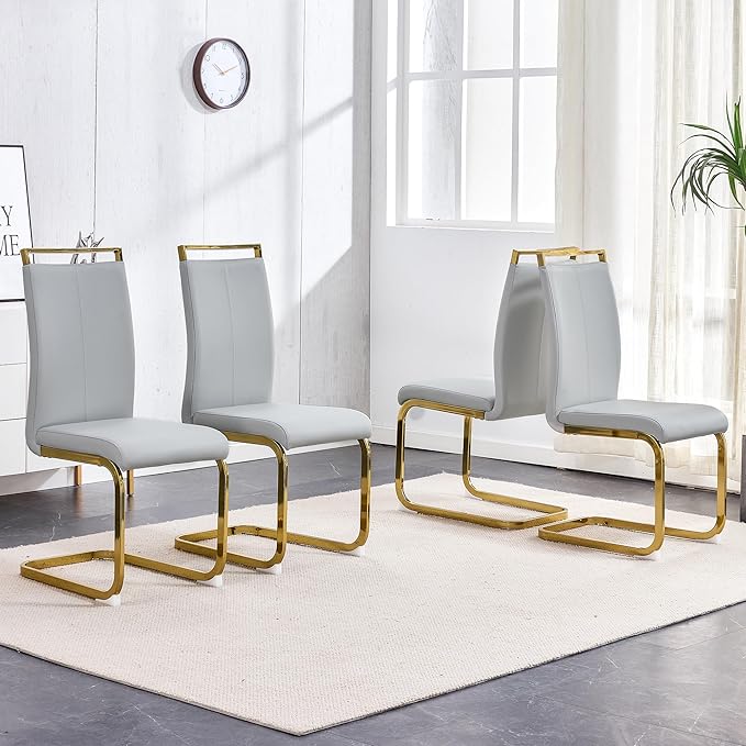 AZmac Modern Leather Dining Chairs Set of 6,Armless Kitchen Chairs,Dining Roo...