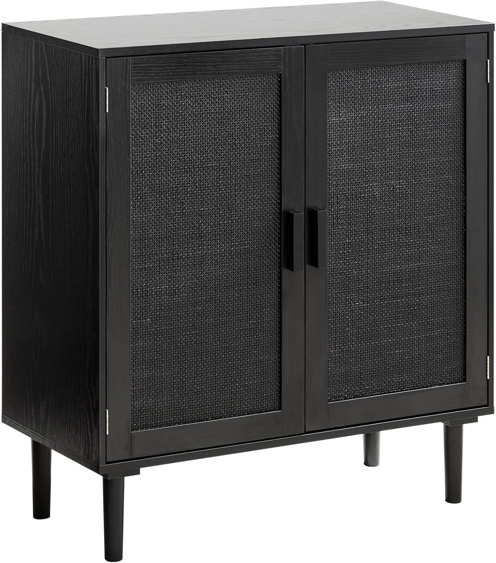 VEVOR Buffet Cabinet, Rattan Sideboard Cabinet with 2 Magnetic Doors and Adju...