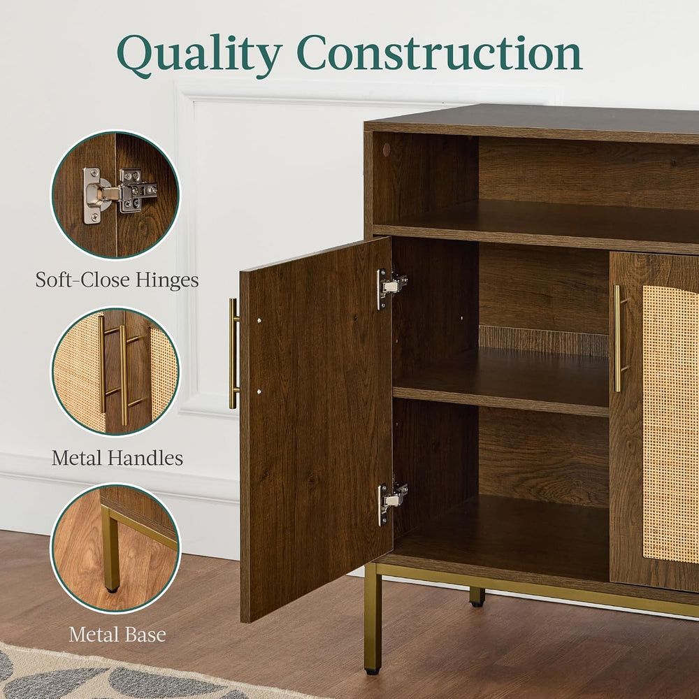 Best Choice Products Rattan Sideboard Buffet Cabinet, Entryway Table, Accent ...