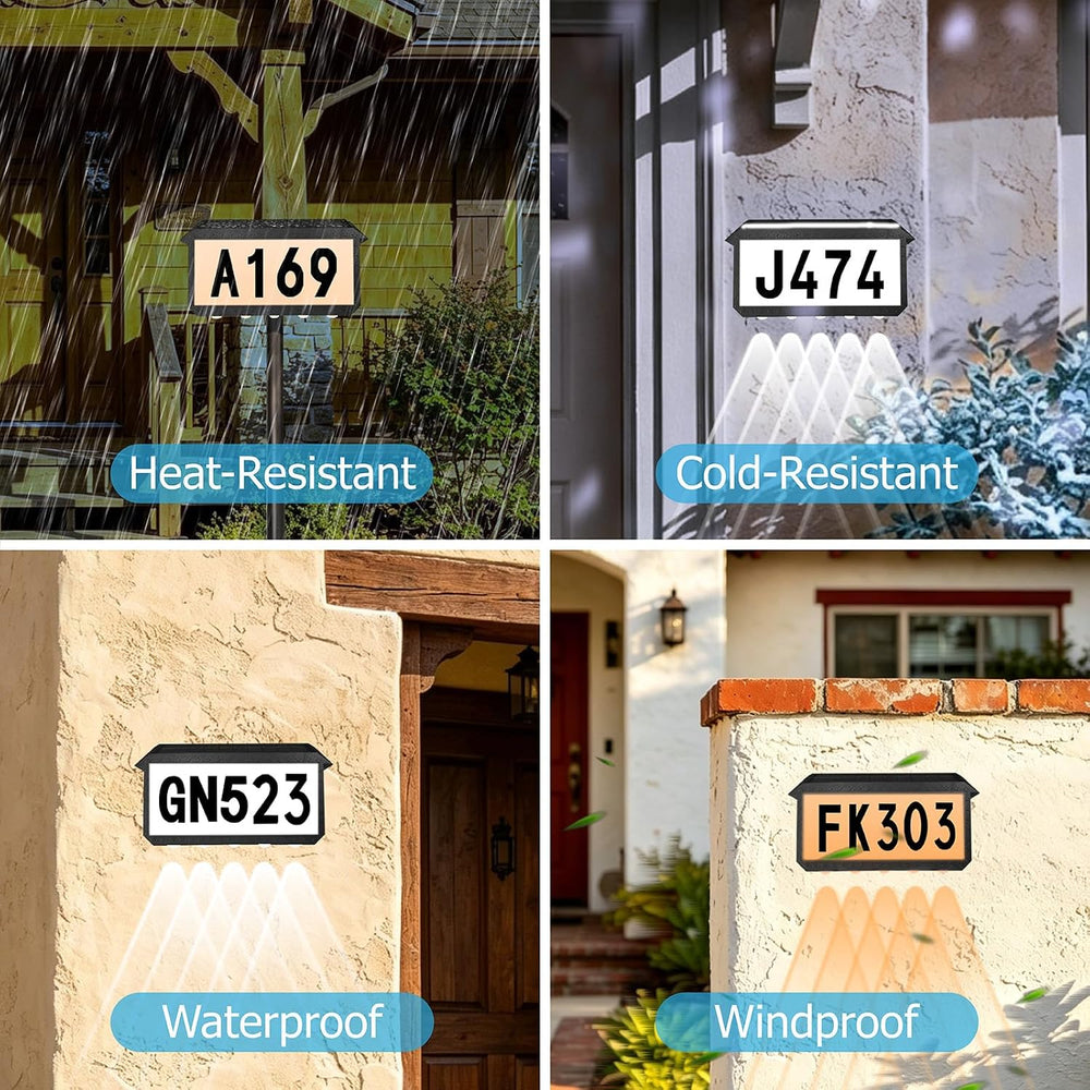 Solar Address Sign with 5 Large Lenses, 3-Light Modes