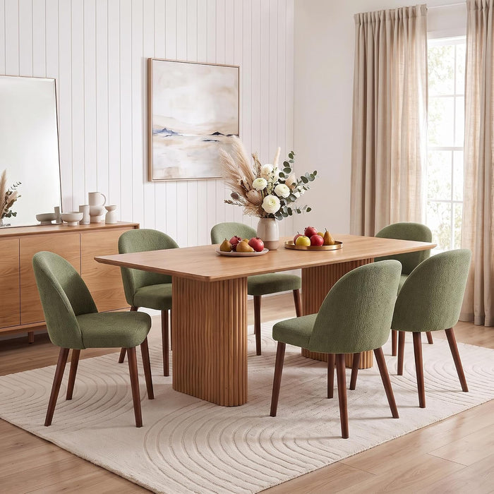 Garvee Wooden Dining Chairs Set of 6,Modern Fabric Dining Room Chairs