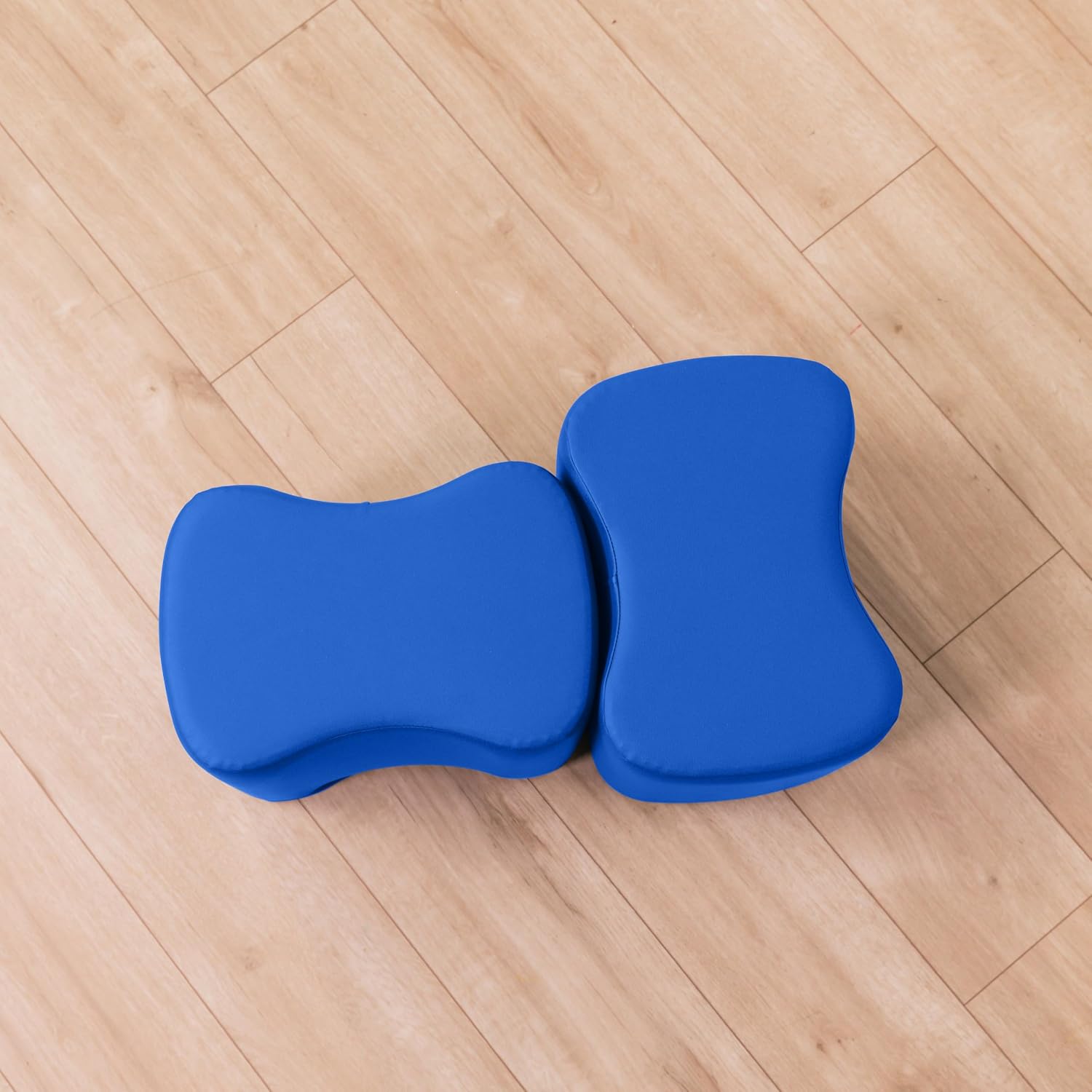 ECR4Kids SoftZone Toddler Modular Stool Seating Set, Classroom Furniture, Blue, 2-Pack
