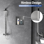 Stainless Steel Shower Niche 12" X 12", No Tile Needed Wall Niche Shower, Recessed Shower Shelf for Bathroom Storage, Brushed Nickel