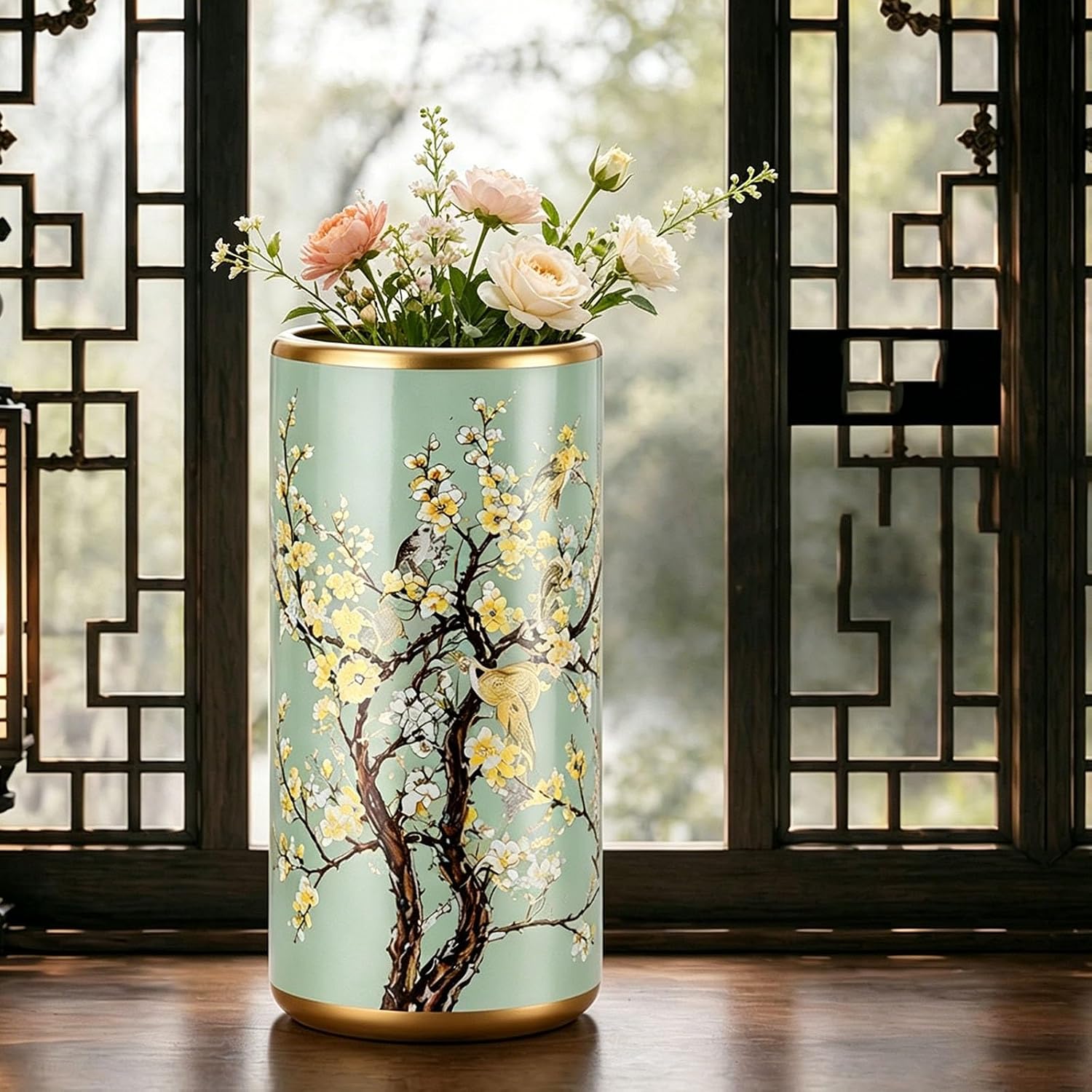 Ceramic Umbrella Holder, Walking Stick and Cane Stand, Home Decor Vase, Floor-Standing Umbrella Stand, Non-Slip Base, for Home, Office, Entryways, and Indoor Use