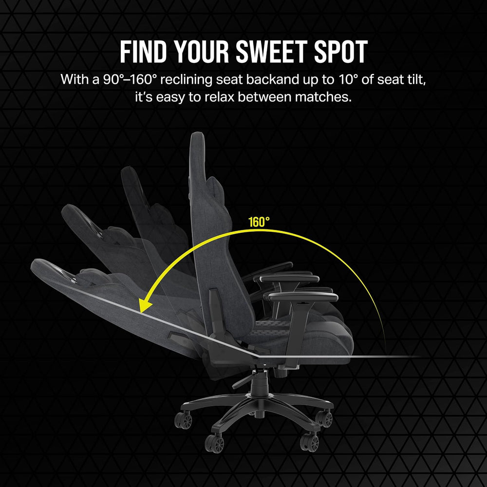 Corsair TC100 Relaxed Gaming Chair - Fabric - Racing-Inspired Design - Lumbar...