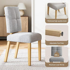 Wooden Dining Chairs Set of 6, Dining Room Chairs with Wood Legs, Cloud-Like Cushion & Reinforcement Structure Design for Kitchen/Living Room/Restaurant, Easy Assembly