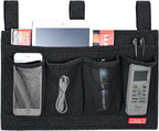 Linen Bedside Caddy, Bedside Storage Organizer for Hospital Beds, College Dorm Rooms or Baby Bed (6 Pockets-Black)