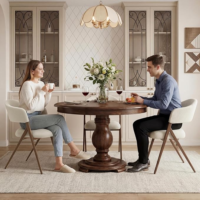 COLAMY Dining Chairs Set of 2, Mid Century Modern Dining Room Kitchen Dinner Chairs with Iron Legs, Open Back and Padded Seat, for Living Room/Bedroom/Restaurant/Cafe, Beige