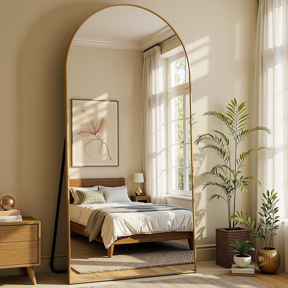 Full Length Mirror, 76"x34" Arched Full Body Mirror, Floor Mirrors ...