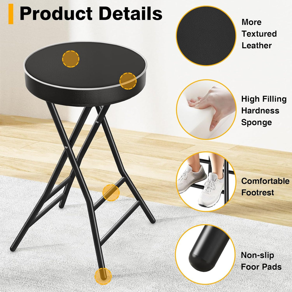 TAVR Folding Stool，26.4 Inch Collapsible Stool with Safety Lock | Tall Foldin...