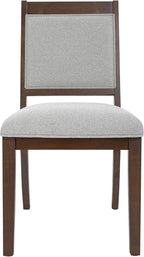HomePop Open Back Upholstered Wood Frame Dining Chairs - Gray Solid Woven (Set of 2)