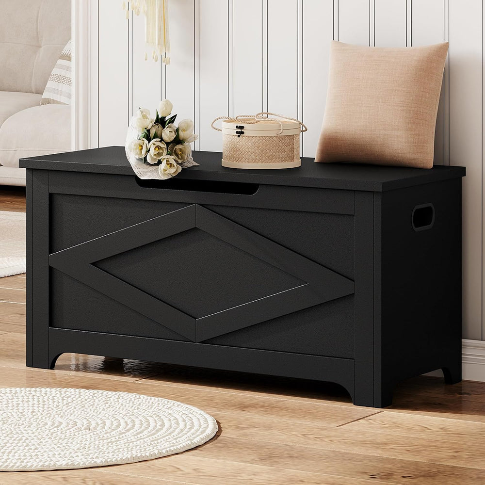 GAOMON Storage Chest, Wooden Storage Bench, Modern Style Lift-Top Shoes Bench...