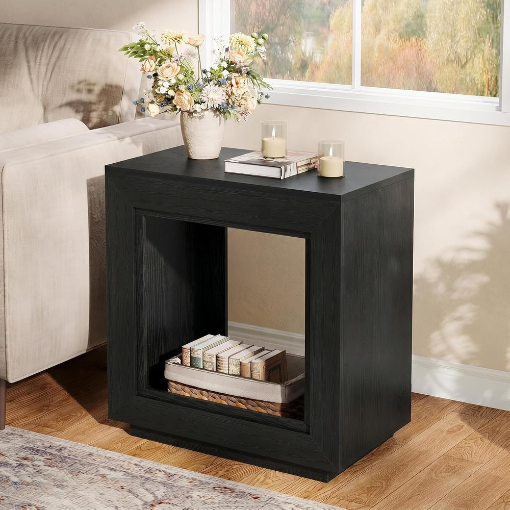 LITTLE TREE End Table with Storage, Wooden Square Side Table, Industrial Sofa...