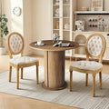 SoarFlash Kitchen Table and Chairs for 2, 31.5" Dining Table Set for 2 with Upholstered Chairs, 3 Piece Kitchen Table Set with Storage Shelf for Small Space, Apartment