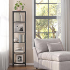TUTOTAK Bookshelf, 6-Tier Tall Book Shelf, Narrow Bookcase for Small Space, DIY Stackable Bookshelf, for Living Room, Office, Study, Entryway, Industrial, Black BS01BK006