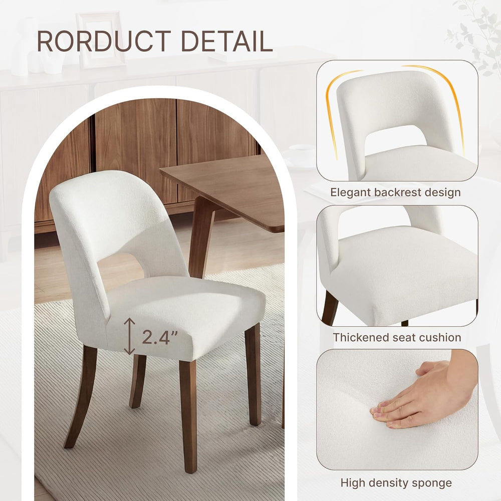 KISLOT Upholstered Dining Chairs Set of 4, Modern Armless Kitchen Chairs with...