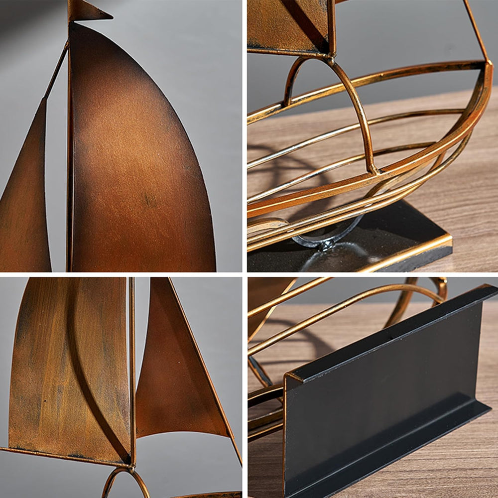vintage sailboat wine rack, Tabletop metal sailboat wine display rack | kitch...