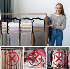 Closet Organizers and Storage,2 Pack Pants Hangers Space Saving,Velvet Hangers, Dorm Room Essentials for College Students Girls Boys Guys,Non Slip Organization and Storage Scarf Jeans Hangers