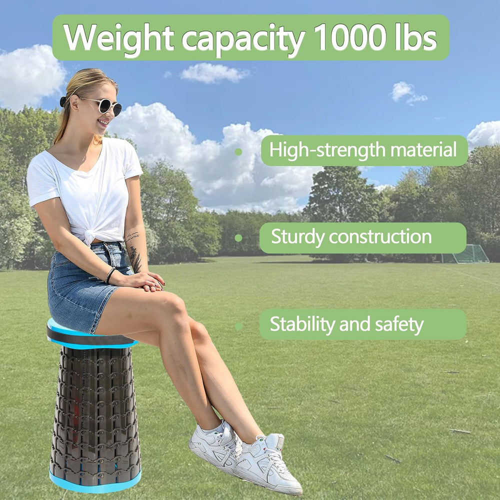 Upgraded XXL Collapsible Stool with Thick Cushion 19.7",1000lbs Max Weig...