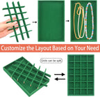 24 Grid Velvet Jewelry Drawer Organizer Tray Stackable Jewelry Trays Removable Dividers for Earring Rings Stud Necklaces (Set of 8, Green