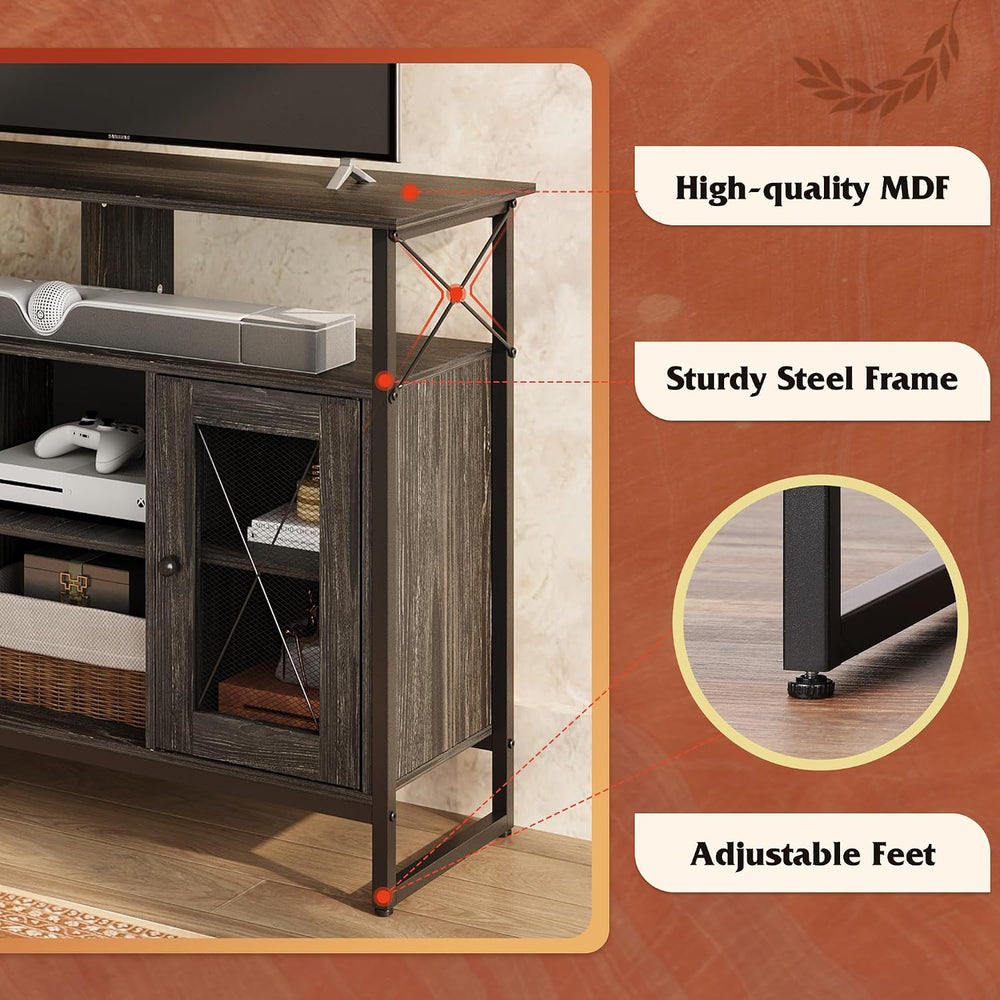 WLIVE TV Stand for 43 Inch TV, Small Entertainment Center with Storage Cabine...