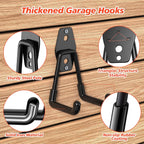 40 Pack Heavy Duty Garage Hooks,Solid Steel Wall Mount Hangers,with Anti-Slip Coating,for Hanging and Organising Ladder,Bike,Ropes,Broom,Garden,Yard and Power Tools