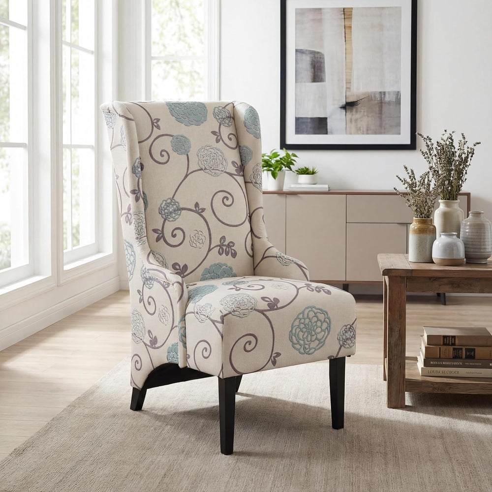 Christopher Knight Home Micua Luxury Upholstered Dining Chair with Floral Fab...
