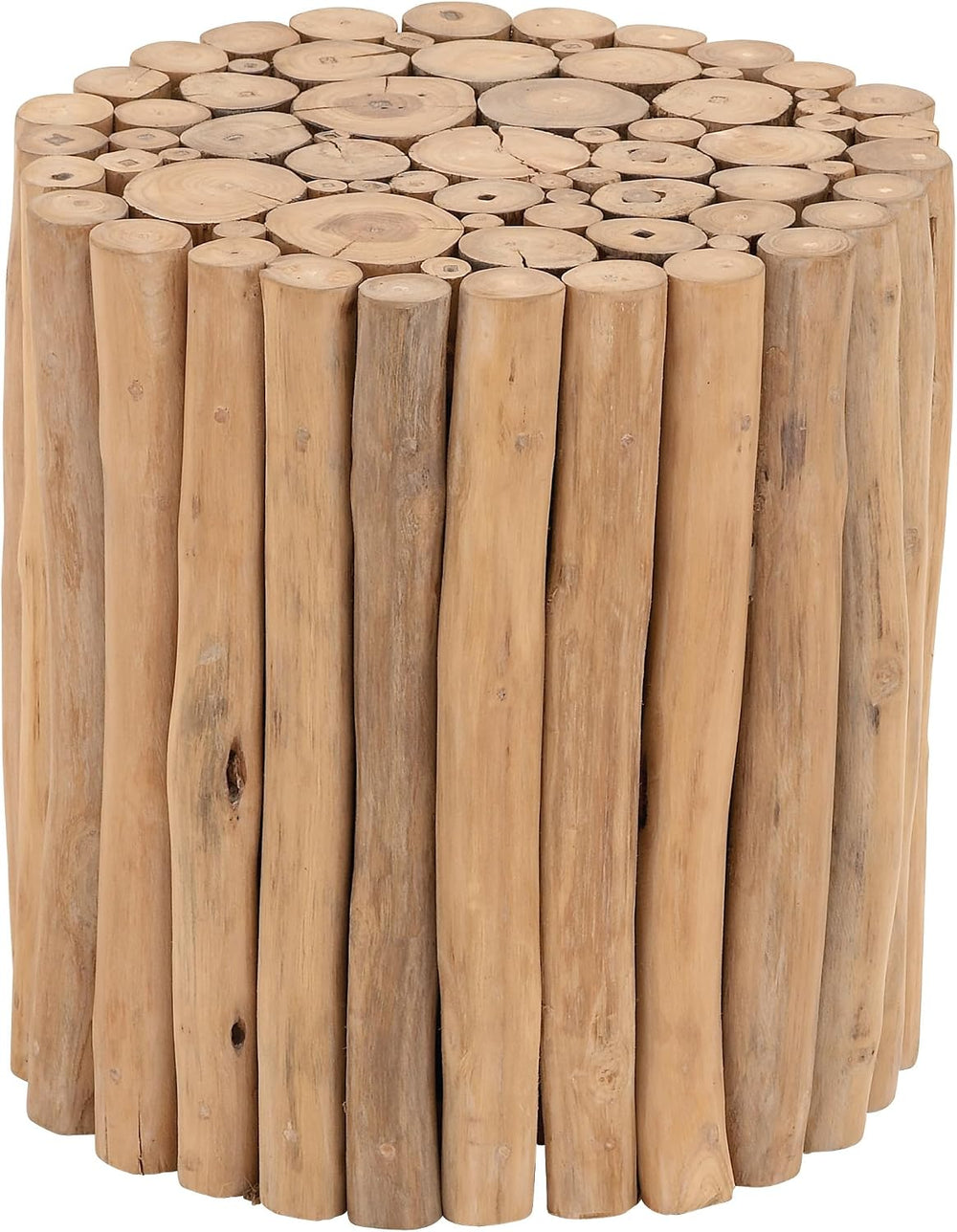 deco 79 Teak Wood Accent Table, Table 14" x 14" x 16", Brown