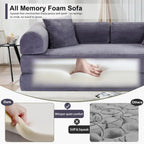 JJJ 78 inch Sofa Bed 4-in-1 Boneless Convertible Corduroy Sleeper Folding Couch with Fixed-Shape Frame and 2 Futons No Assemble Required 3 Seater Upholstered for Living Room (Gray, 78 inch)