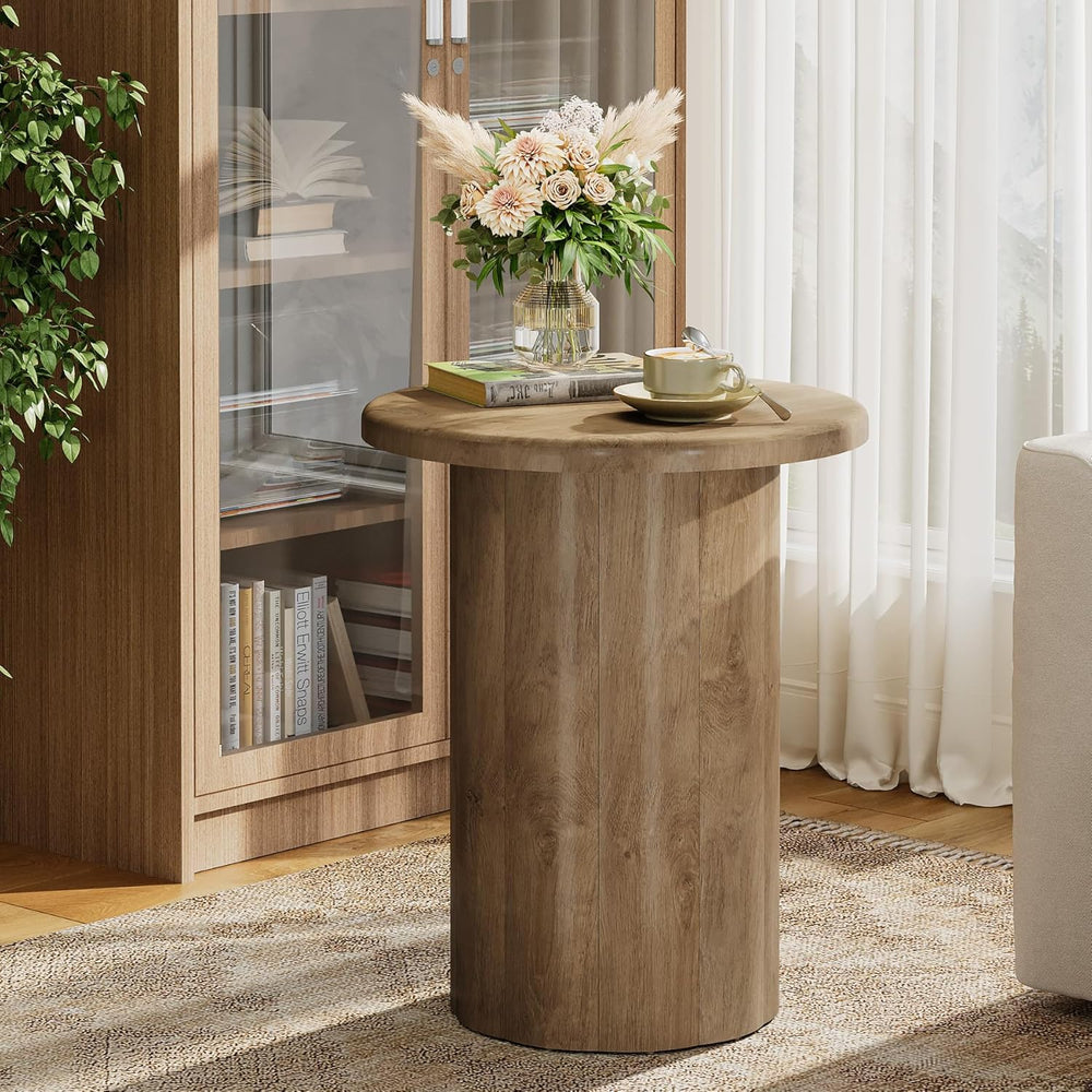 Tribesigns Round Side Table for Living Room, Farmhouse Small End Table with F...