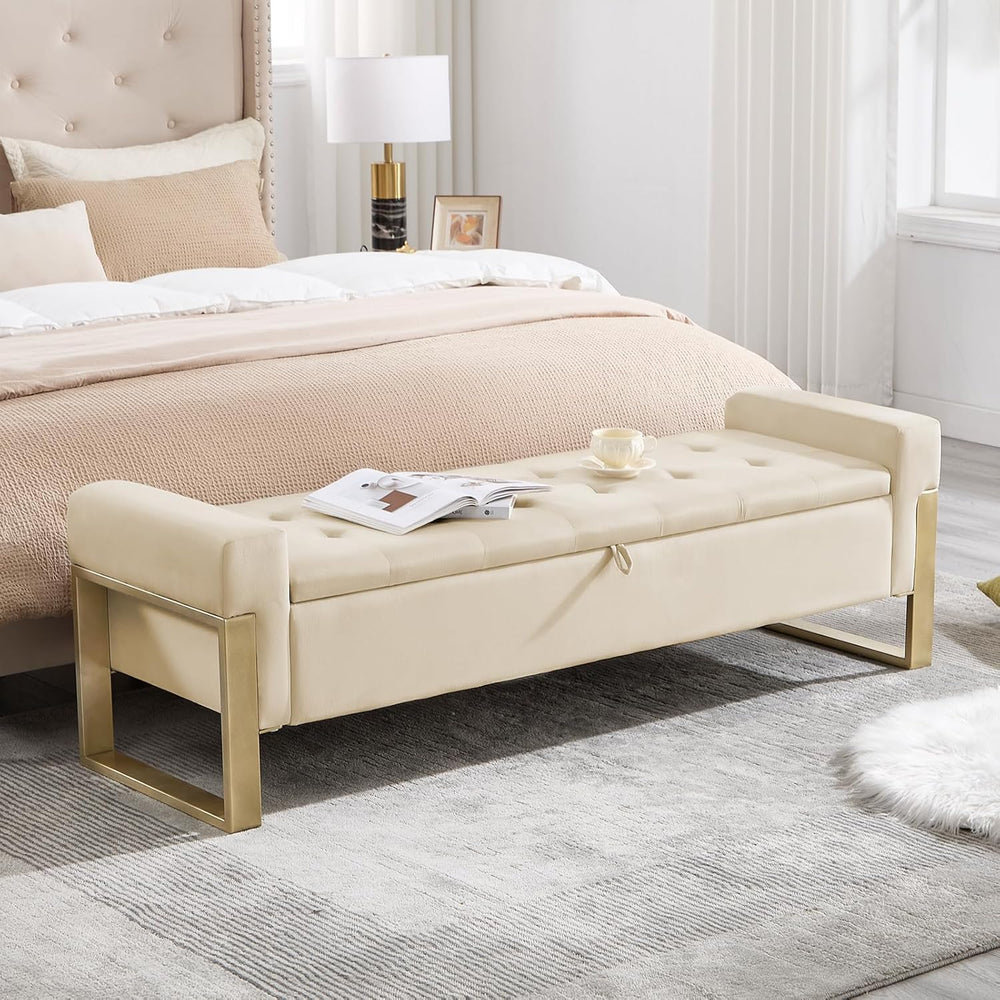 End of Bed Storage Bench, 67'' Bench for Bedroom Foot of Bed King Siz...