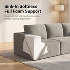 Homall Sectional Couches for Living Room, Modern Boneless Couch with Deep Seat, Upholstered Cloud Sofa, No Assembly Required (Dark Grey, Three-Seater Sofa)