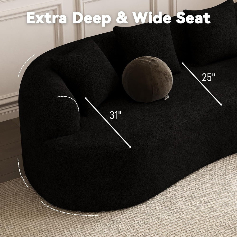 107" Curved Sofa for Living Room, Modern Chenille Cloud Couch Sofa, Luxu...