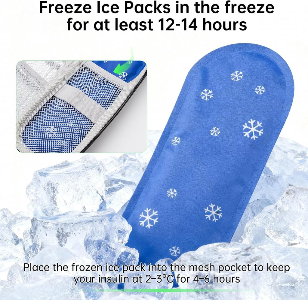 Cooler Travel Case Compatible with Ozempic Pen, Travel Cooler with Reusable Ice Pack, Insulated Cooling Bag, Storage Pen and Other Supplies, Ideal for Trip and Daily Life
