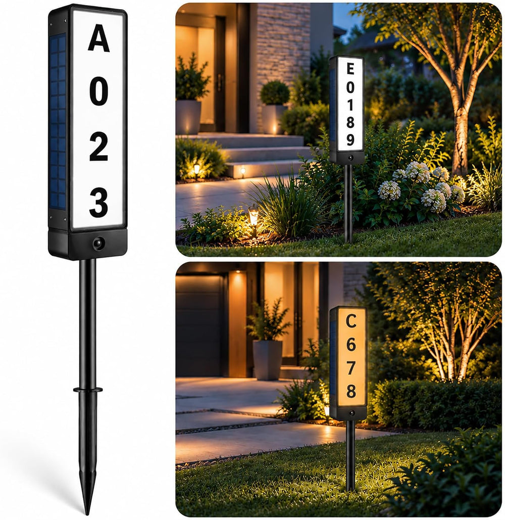 T-SUNUS Solar House Numbers for Outside, IP65 Waterproof Warm White & White