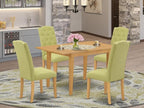 East West Furniture NOCE5-OAK-07 5 Piece Dining Table Set Includes a Rectangle Kitchen Table with Butterfly Leaf and 4 Limelight Linen Fabric Parson Dining Chairs, 32x54 Inch, Oak