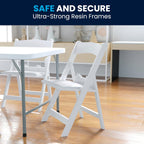 Flash Furniture Hercules Series Kids Padded Folding Chairs for Children, Children's Event Seats with 264-lb. Static Weight Capacity, Set of 11, White