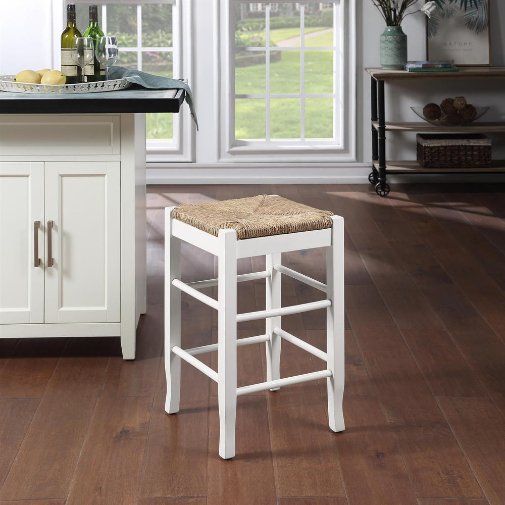 Boraam Square Rush Backless Counter Height Kitchen Stool - Cream