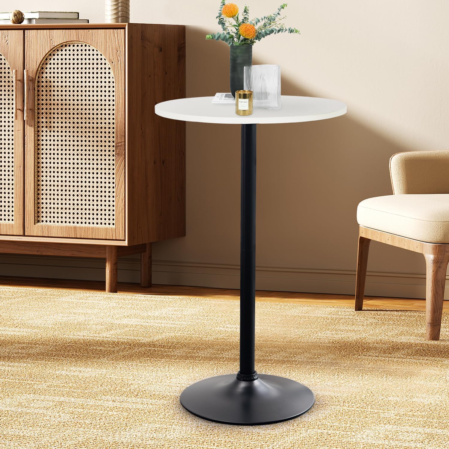PayLessHere Bistro Bar Table 40 Inch Round Table Height Top Pub Table Cocktail for Home, Kitchen and Dining Room