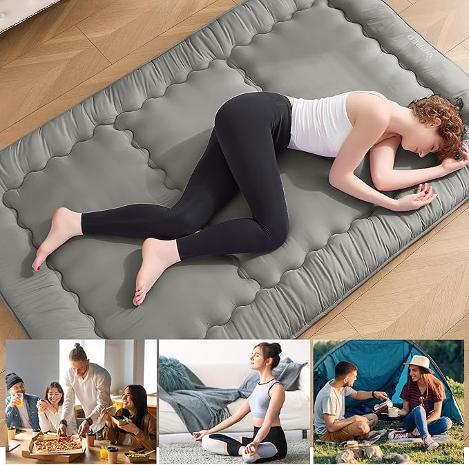 Japanese Floor Futon Mattress Twin Size, 25D High Density Support Foam, 4" Thicken Foldable Mattress Tatami Mat Sleeping Pad Suitable for Camping, Guest Room, Dark Grey 39"x 80"